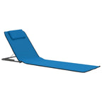 vidaXL Klappbare Strandmatte 2 Stk. Stahl und Stoff Blau