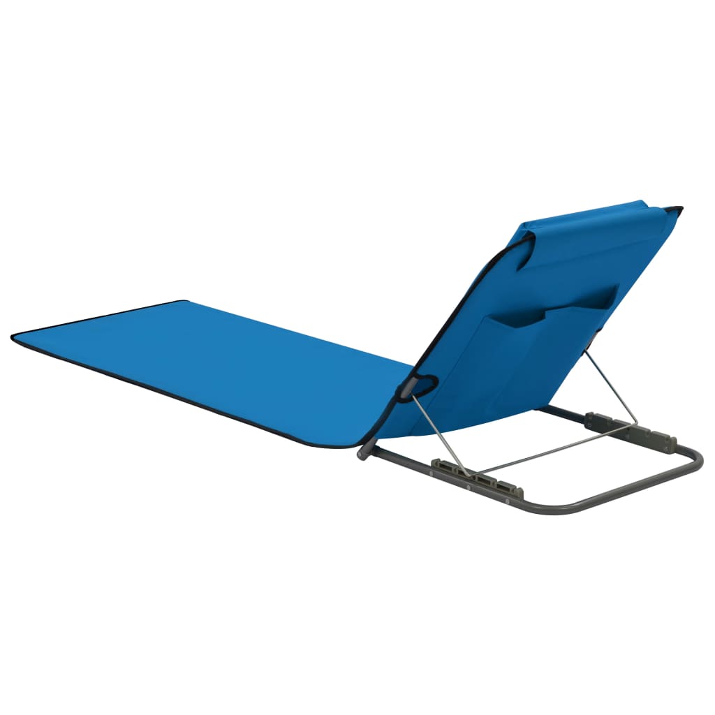 vidaXL Klappbare Strandmatte 2 Stk. Stahl und Stoff Blau