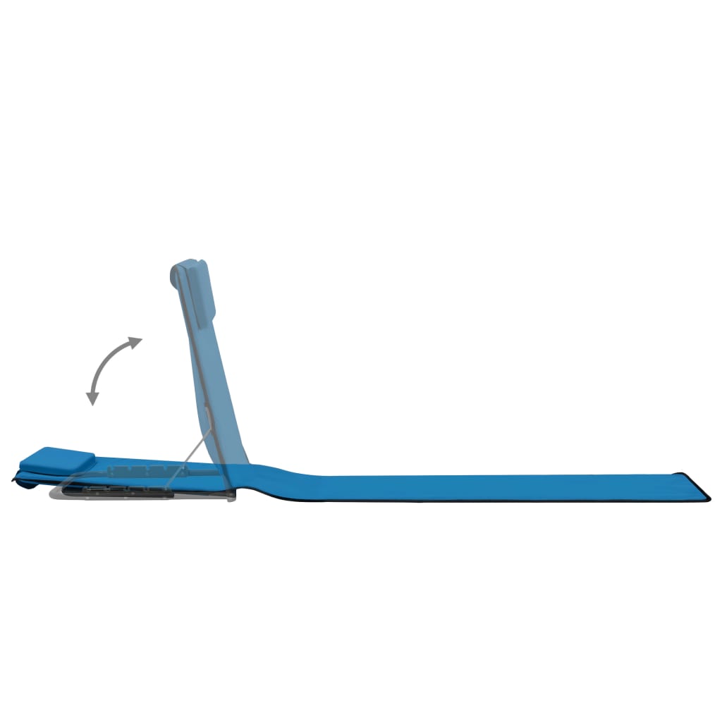 vidaXL Klappbare Strandmatte 2 Stk. Stahl und Stoff Blau