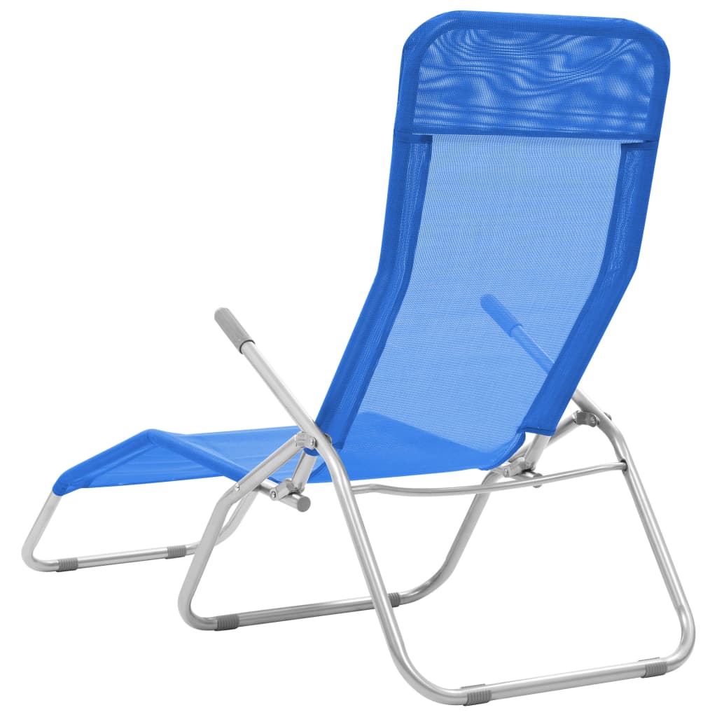 vidaXL Klappliegen 2 Stk. Textilene Blau