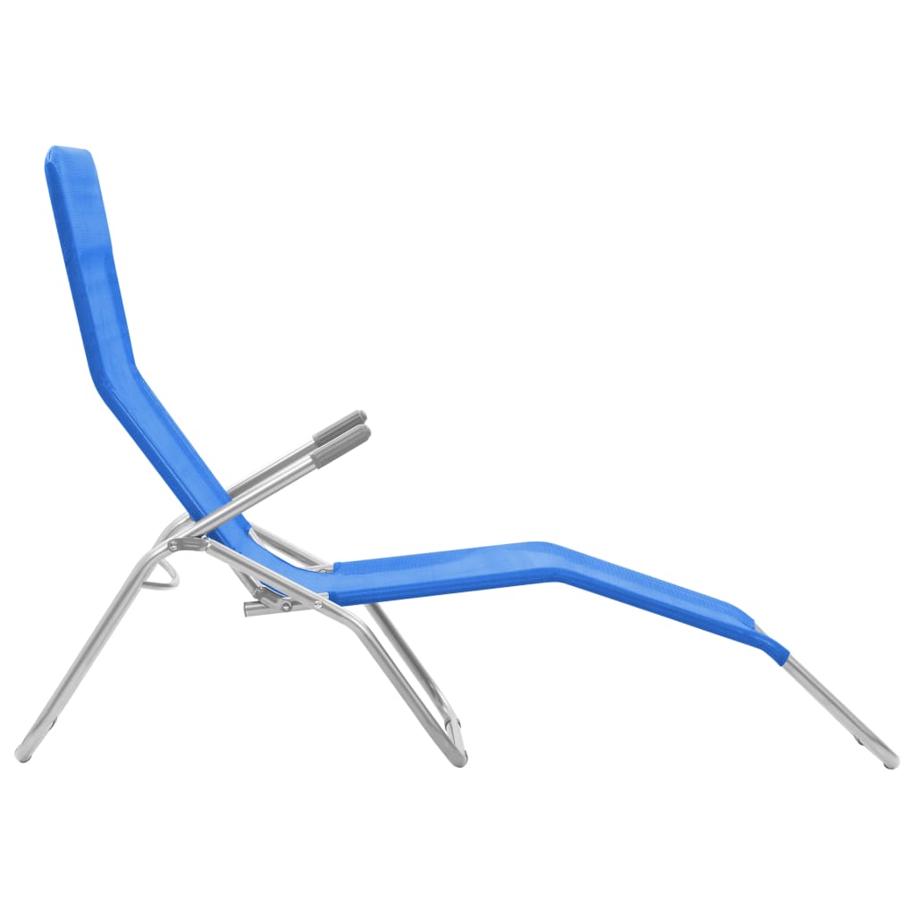 vidaXL Klappliegen 2 Stk. Textilene Blau