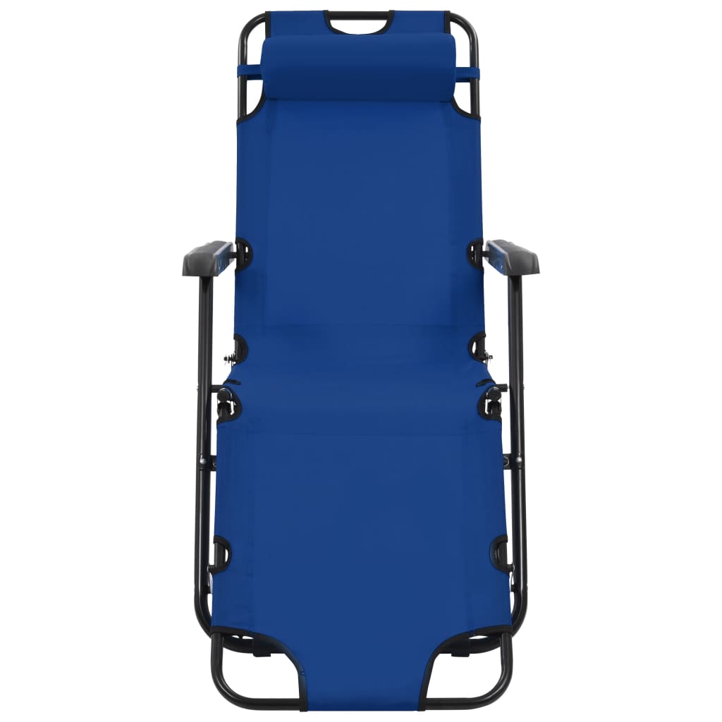 vidaXL Klappbare Sonnenliegen 2 Stk. mit Fußablage Blau
