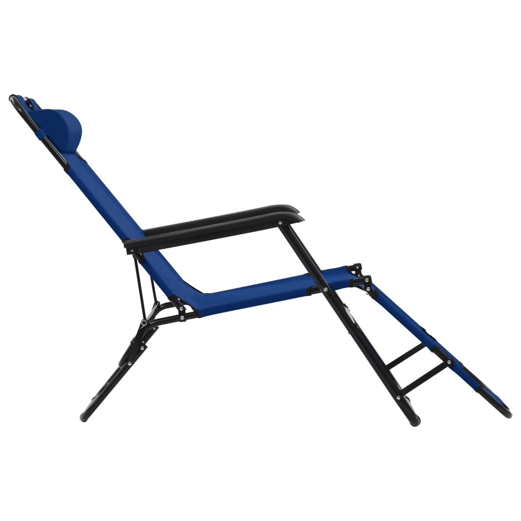 vidaXL Klappbare Sonnenliegen 2 Stk. mit Fußablage Blau
