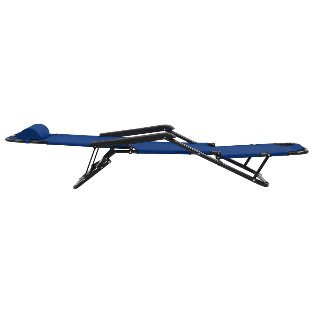 vidaXL Klappbare Sonnenliegen 2 Stk. mit Fußablage Blau