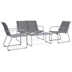 vidaXL 4-tlg. Garten-Lounge-Set Stoff und Stahl Grau
