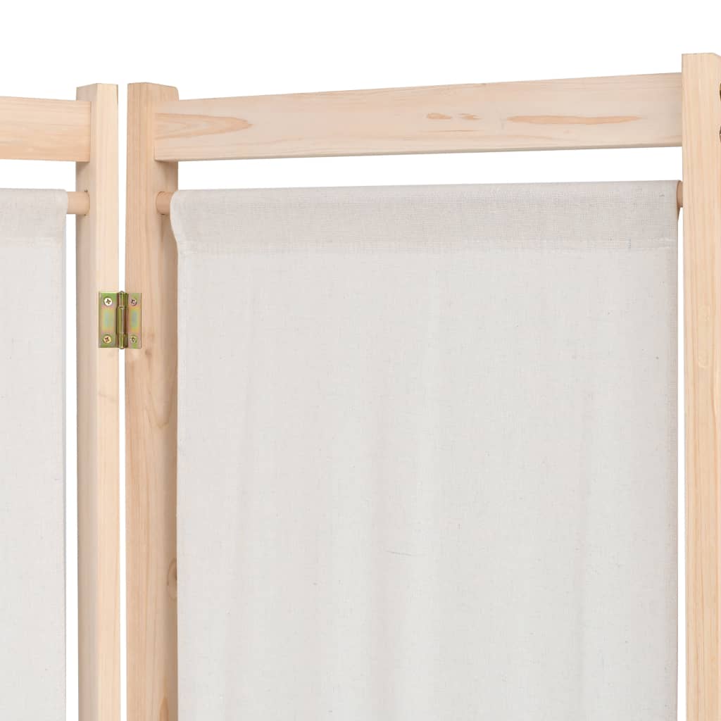 vidaXL 5-teiliger Raumteiler Creme 200 x 170 x 4 cm Stoff