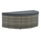 vidaXL Gartenbett mit Sonnenschirm Grau Poly Rattan