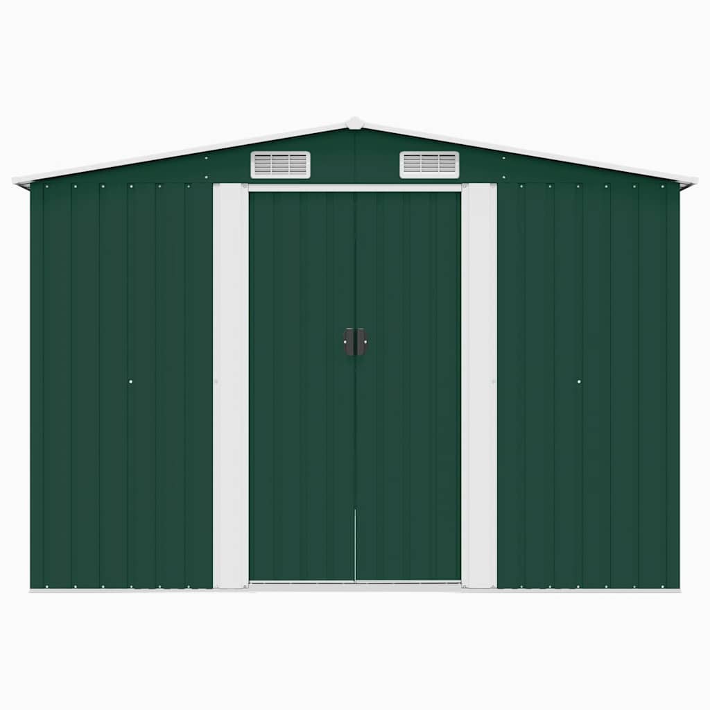 vidaXL Gerätehaus 257x298x178 cm Metall Grün