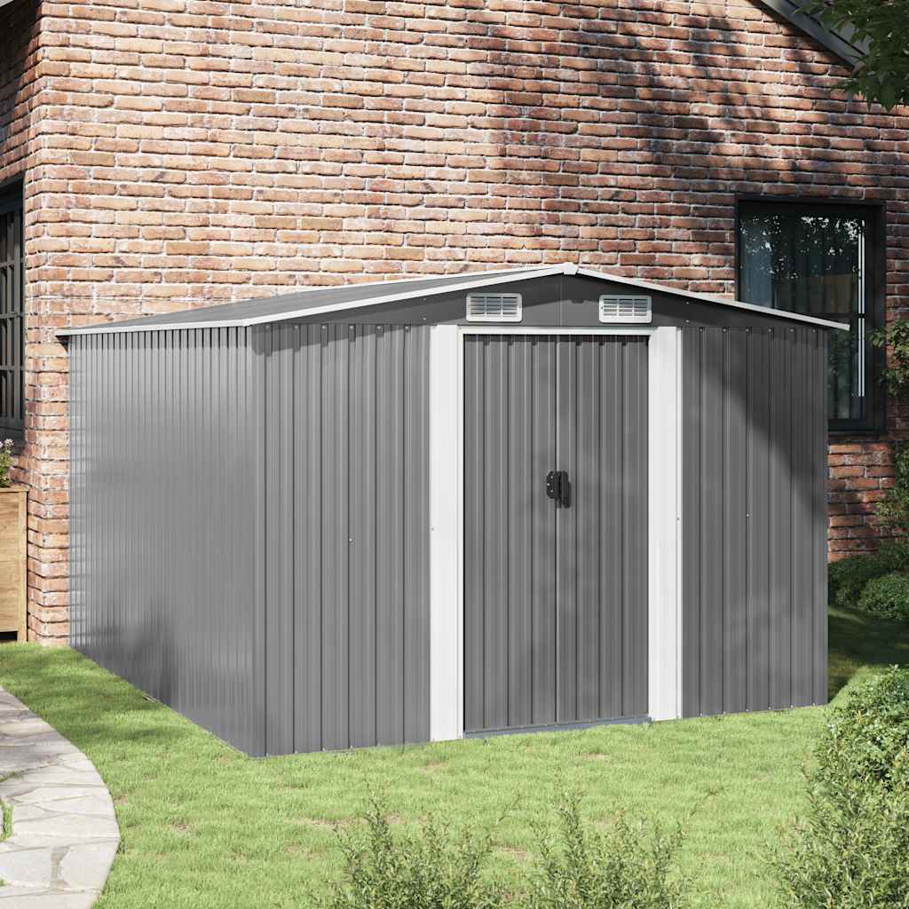 vidaXL Gartenhaus 257x298x178 cm Metall Grau