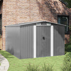 vidaXL Gartenhaus 257x298x178 cm Metall Grau