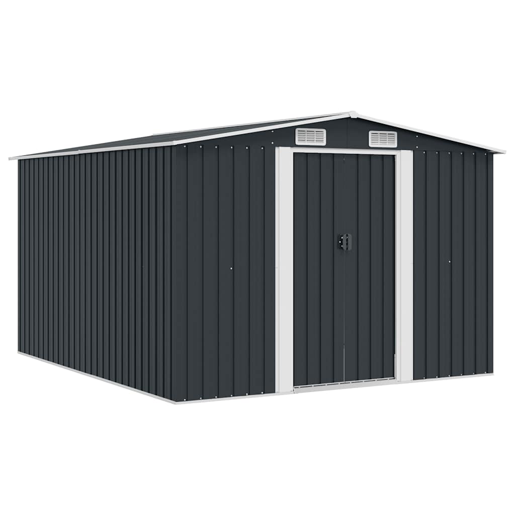 vidaXL Gerätehaus 257x298x178 cm Metall Grün
