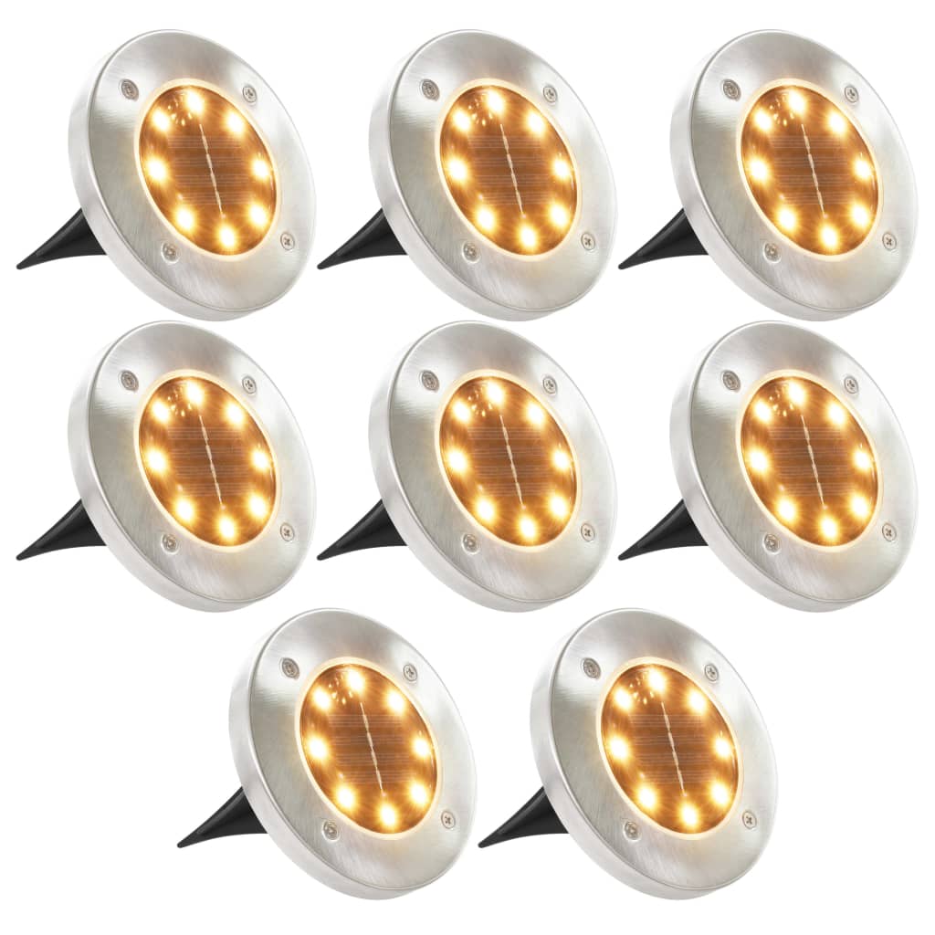 vidaXL Solar-Bodenleuchten 8 Stk. LED Warmweiß
