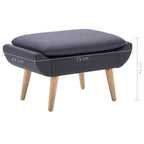 vidaXL Hocker Stoffbezug 73 x 43 x 42 cm Dunkelgrau