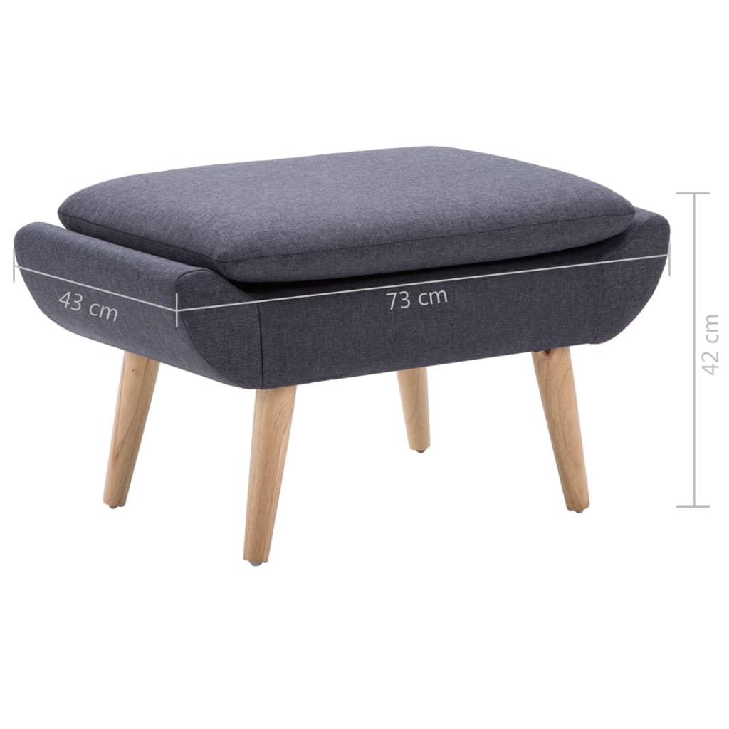 vidaXL Hocker Stoffbezug 73 x 43 x 42 cm Dunkelgrau