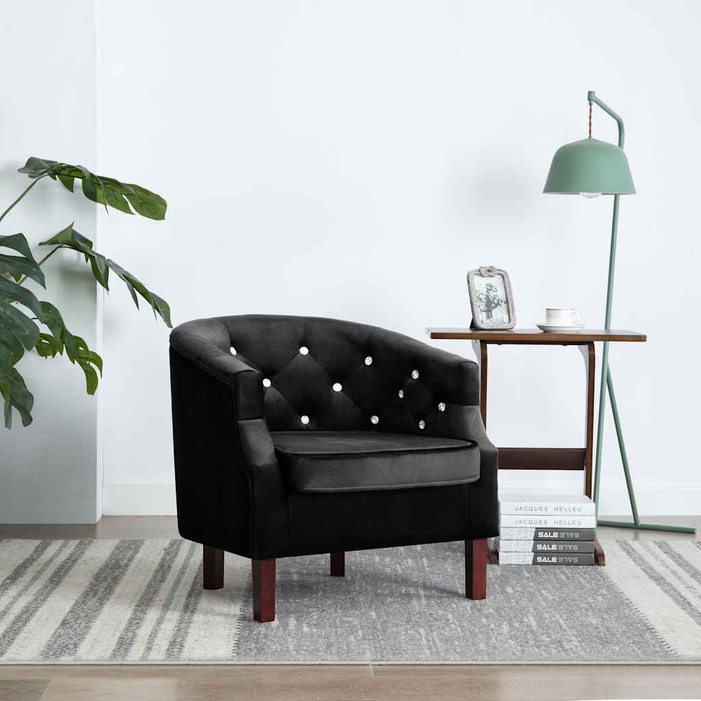 vidaXL Sessel Schwarz Samt