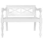 vidaXL Batavia-Sitzbank 98 cm Mahagoni Massivholz Weiß