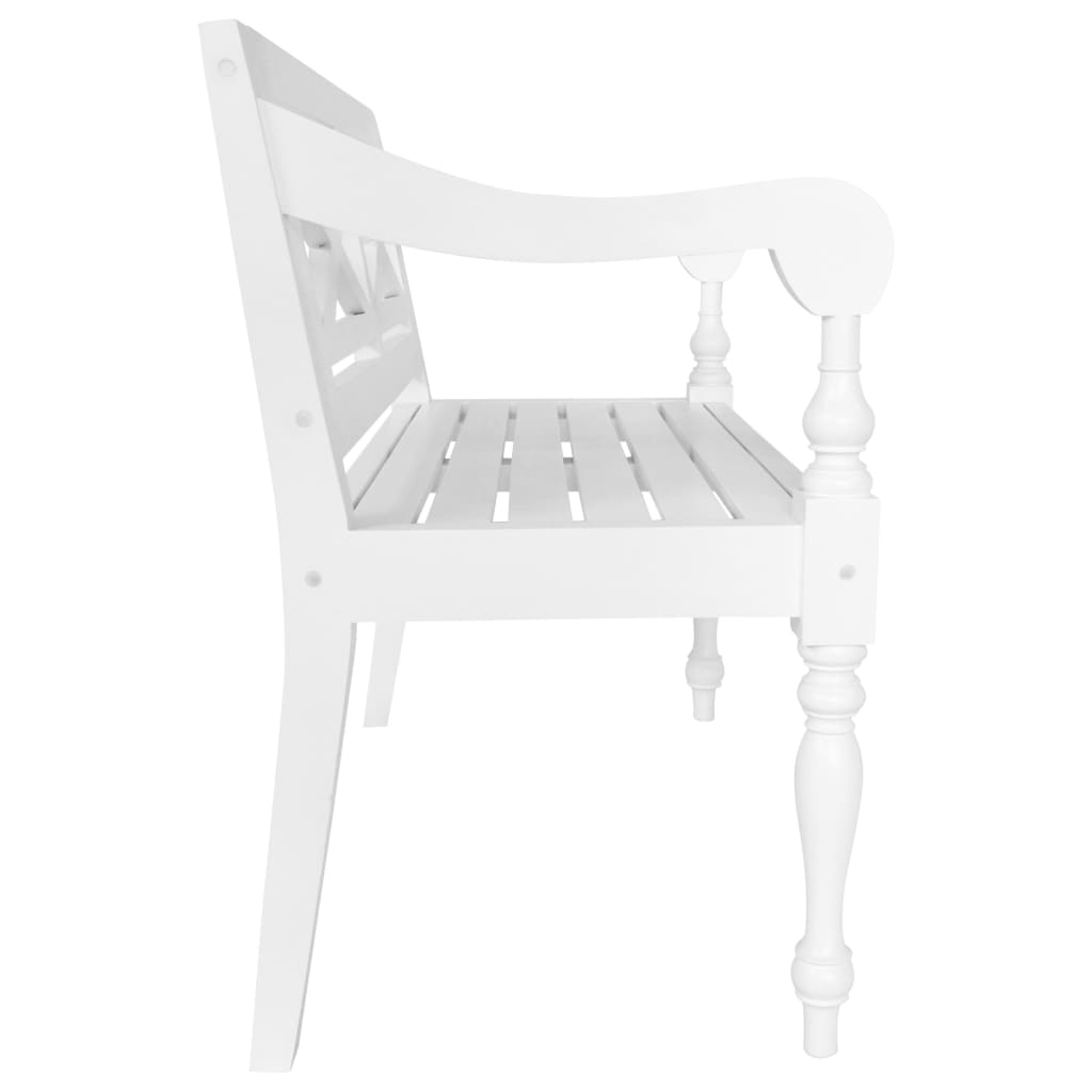 vidaXL Batavia-Sitzbank 98 cm Mahagoni Massivholz Weiß
