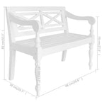vidaXL Batavia-Sitzbank 98 cm Mahagoni Massivholz Weiß