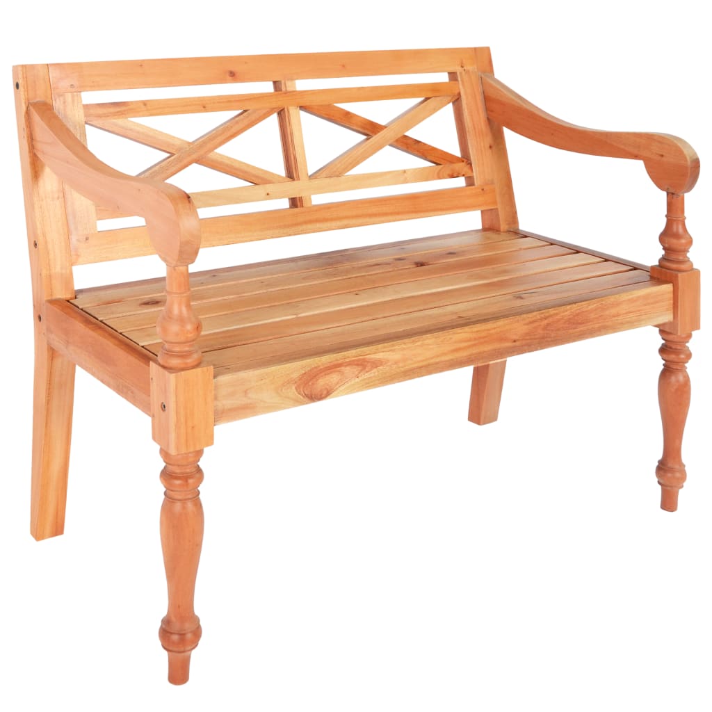 vidaXL Batavia-Sitzbank 98 cm Mahagoni Massivholz Weiß