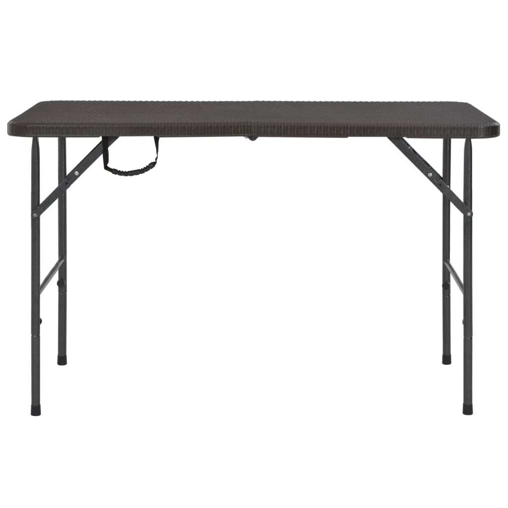 vidaXL Gartentisch Klappbar Braun 120x60x74 cm HDPE Rattan-Optik
