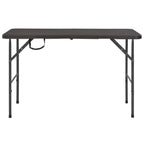 vidaXL Gartentisch Klappbar Braun 120x60x74 cm HDPE Rattan-Optik