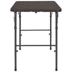 vidaXL Gartentisch Klappbar Braun 120x60x74 cm HDPE Rattan-Optik