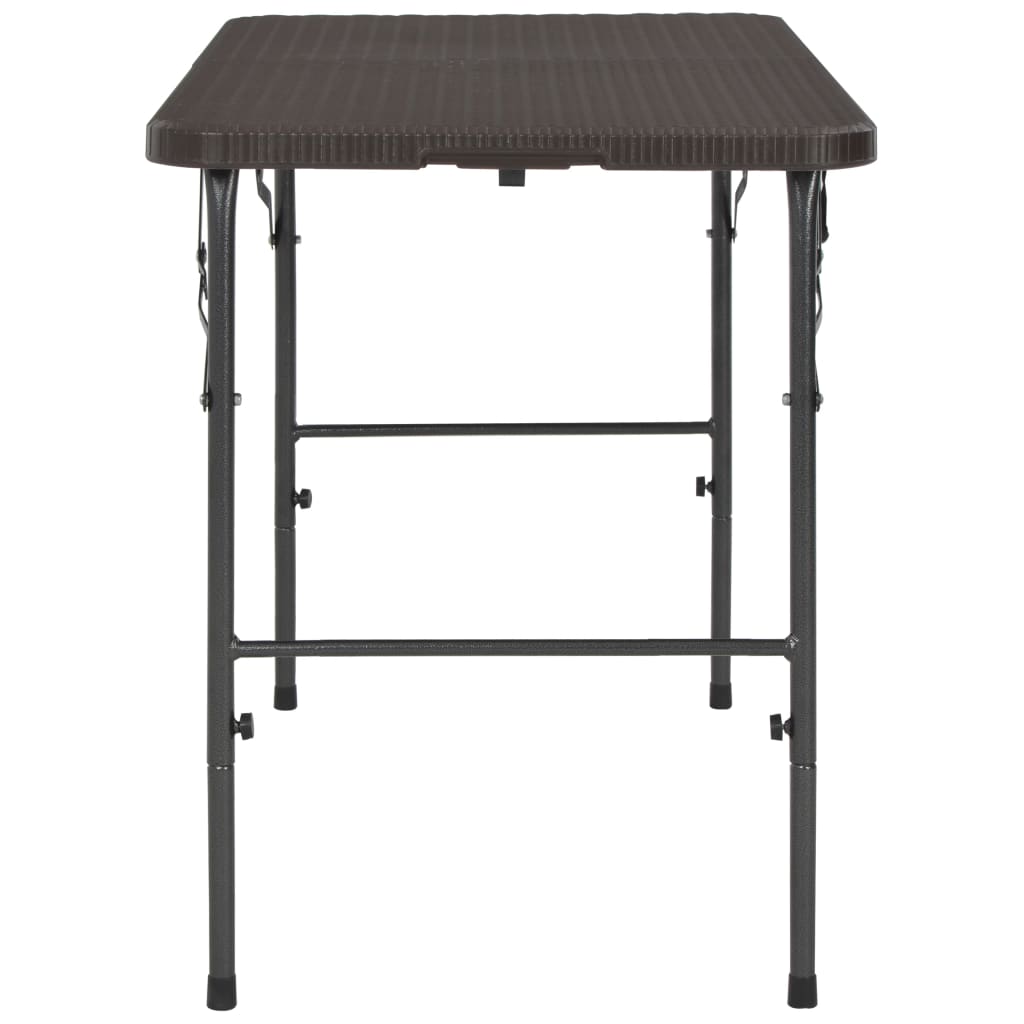 vidaXL Gartentisch Klappbar Braun 120x60x74 cm HDPE Rattan-Optik