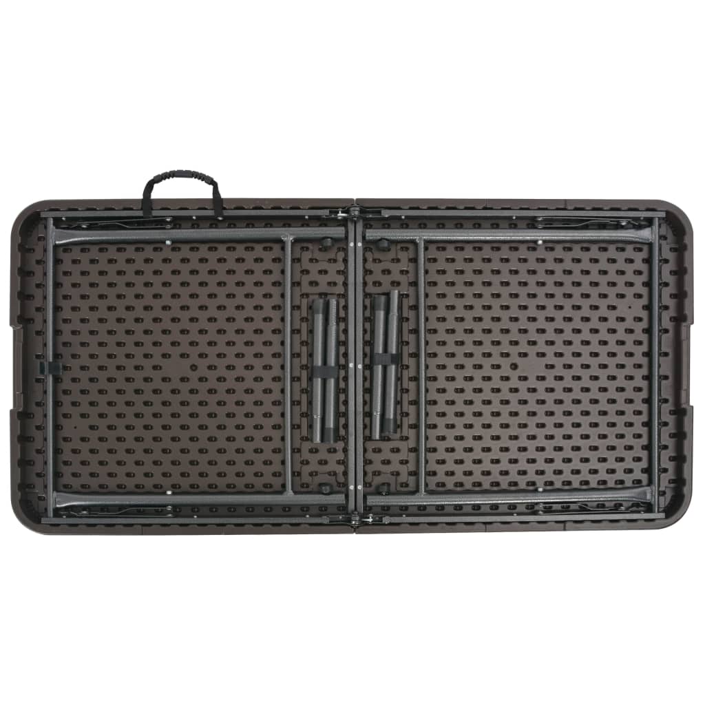 vidaXL Gartentisch Klappbar Braun 120x60x74 cm HDPE Rattan-Optik