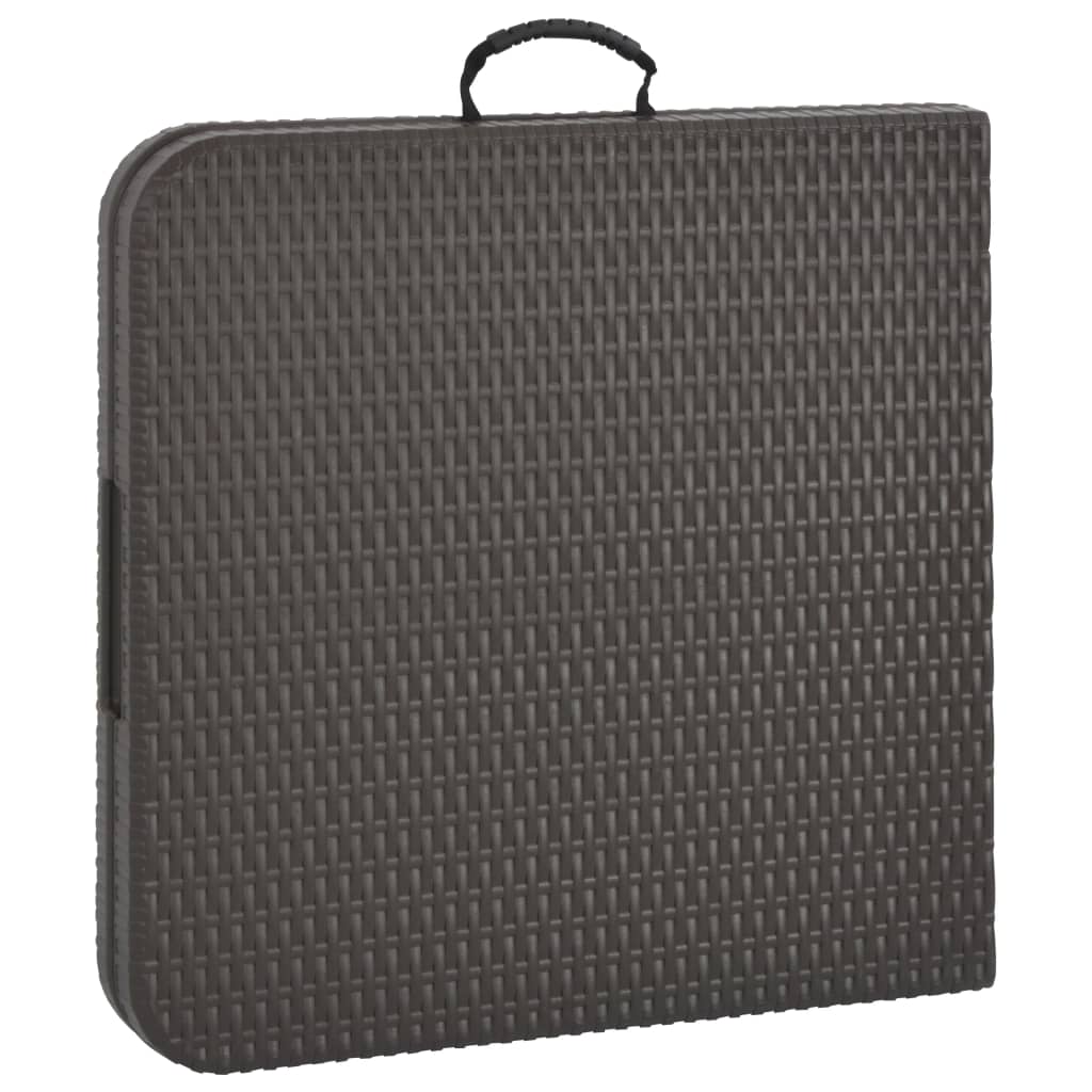 vidaXL Gartentisch Klappbar Braun 120x60x74 cm HDPE Rattan-Optik