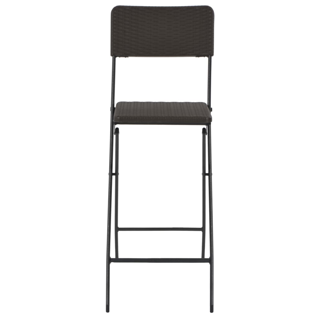 vidaXL Klappbare Barstühle 2 Stk. HDPE und Stahl Braun Rattanoptik