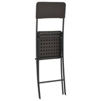 vidaXL Klappbare Barstühle 2 Stk. HDPE und Stahl Braun Rattanoptik