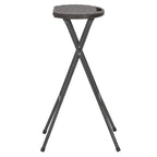 vidaXL Klappbare Barhocker 2 Stk. HDPE und Stahl Braun Rattanoptik