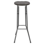 vidaXL Klappbare Barhocker 2 Stk. HDPE und Stahl Braun Rattanoptik