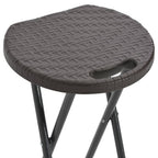 vidaXL Klappbare Barhocker 2 Stk. HDPE und Stahl Braun Rattanoptik