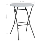 vidaXL Bartisch Klappbar Weiß 80x110 cm HDPE