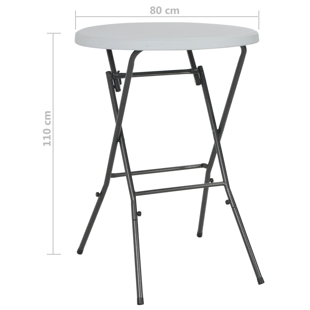 vidaXL Bartisch Klappbar Weiß 80x110 cm HDPE