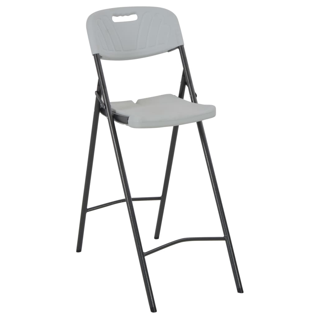 vidaXL Klappbare Barstühle 2 Stk. HDPE und Stahl Weiß