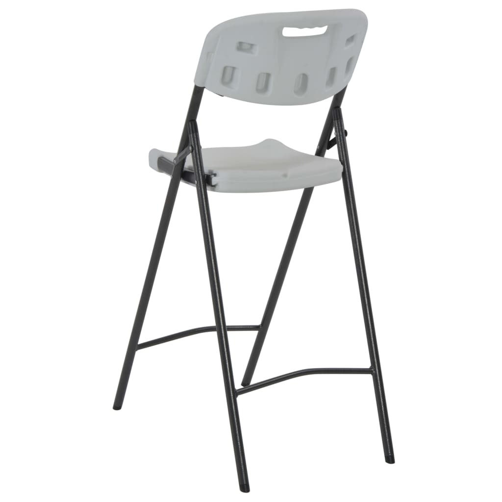 vidaXL Klappbare Barstühle 2 Stk. HDPE und Stahl Weiß