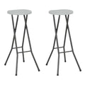 vidaXL Klappbare Barhocker 2 Stk. HDPE und Stahl Weiß