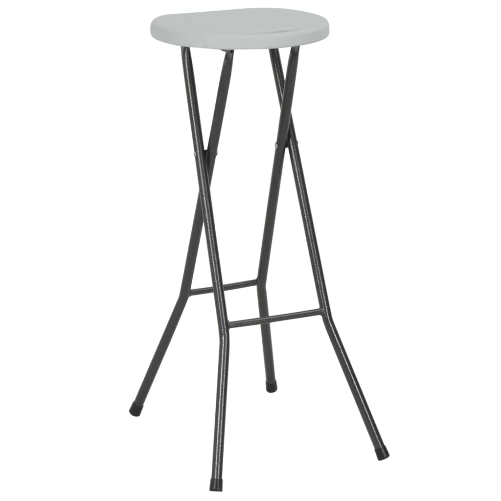 vidaXL Klappbare Barhocker 2 Stk. HDPE und Stahl Weiß