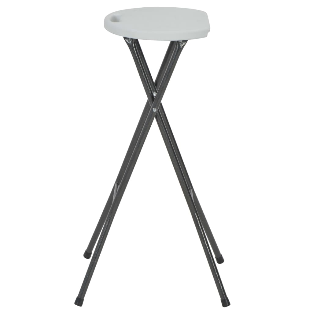 vidaXL Klappbare Barhocker 2 Stk. HDPE und Stahl Weiß