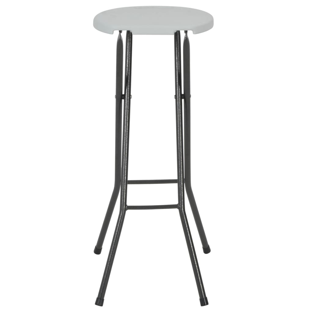 vidaXL Klappbare Barhocker 2 Stk. HDPE und Stahl Weiß