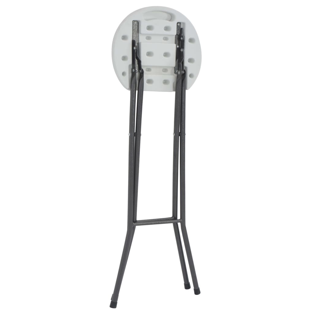 vidaXL Klappbare Barhocker 2 Stk. HDPE und Stahl Weiß