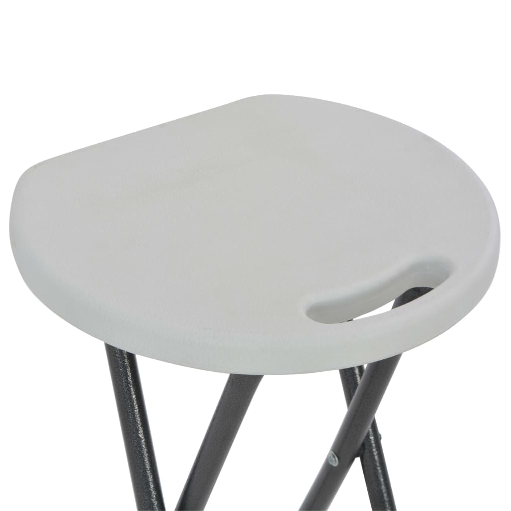 vidaXL Klappbare Barhocker 2 Stk. HDPE und Stahl Weiß
