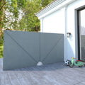 vidaXL Faltbarer Terrassen-Seitenfächer Grau 240 × 160 cm