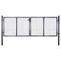 vidaXL Maschen-Gartentor verzinkter Stahl 300 x 75 cm Grau