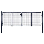 vidaXL Maschen-Gartentor verzinkter Stahl 300 x 75 cm Grau