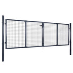 vidaXL Maschen-Gartentor verzinkter Stahl 300 x 75 cm Grau