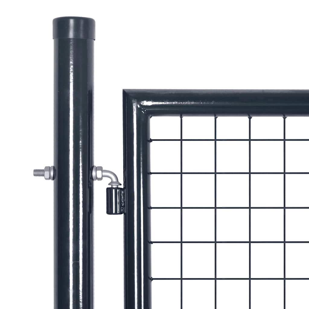 vidaXL Maschen-Gartentor verzinkter Stahl 300 x 75 cm Grau
