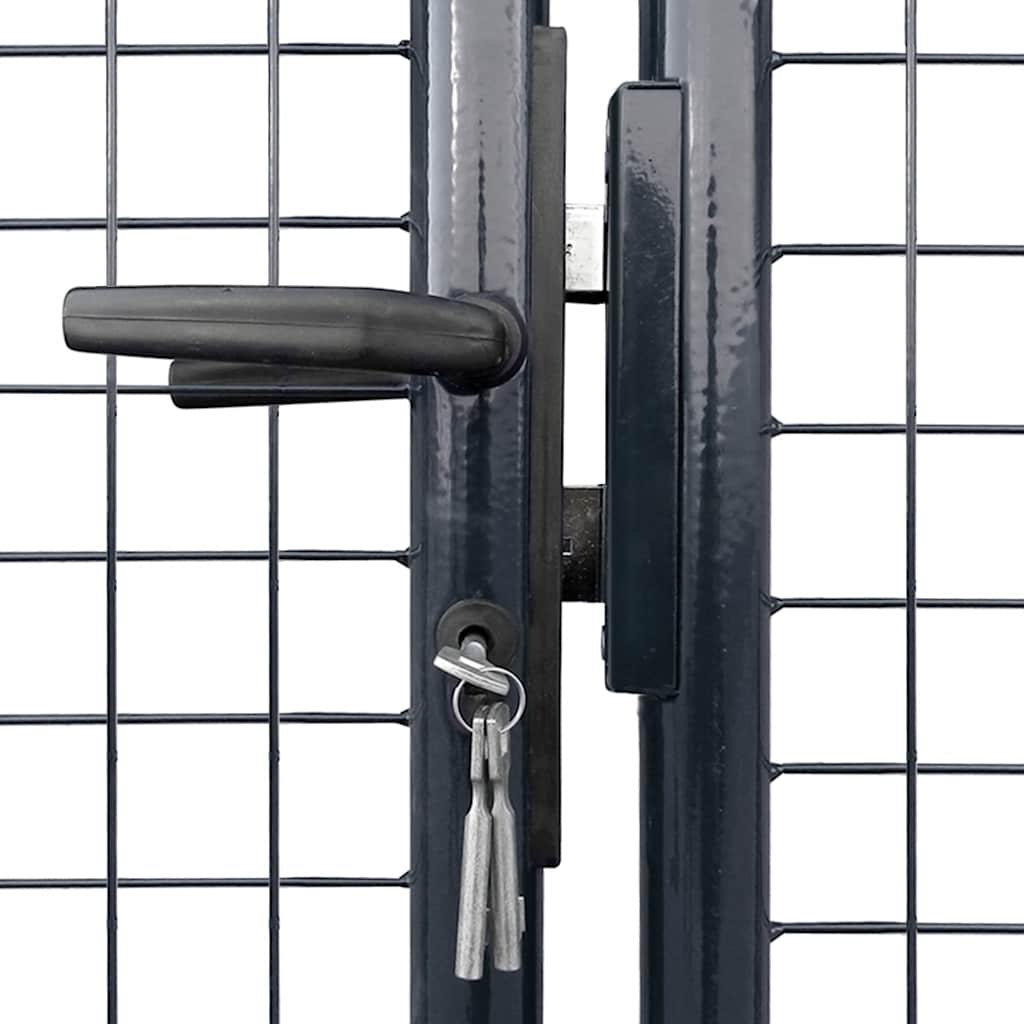 vidaXL Maschen-Gartentor verzinkter Stahl 300 x 75 cm Grau